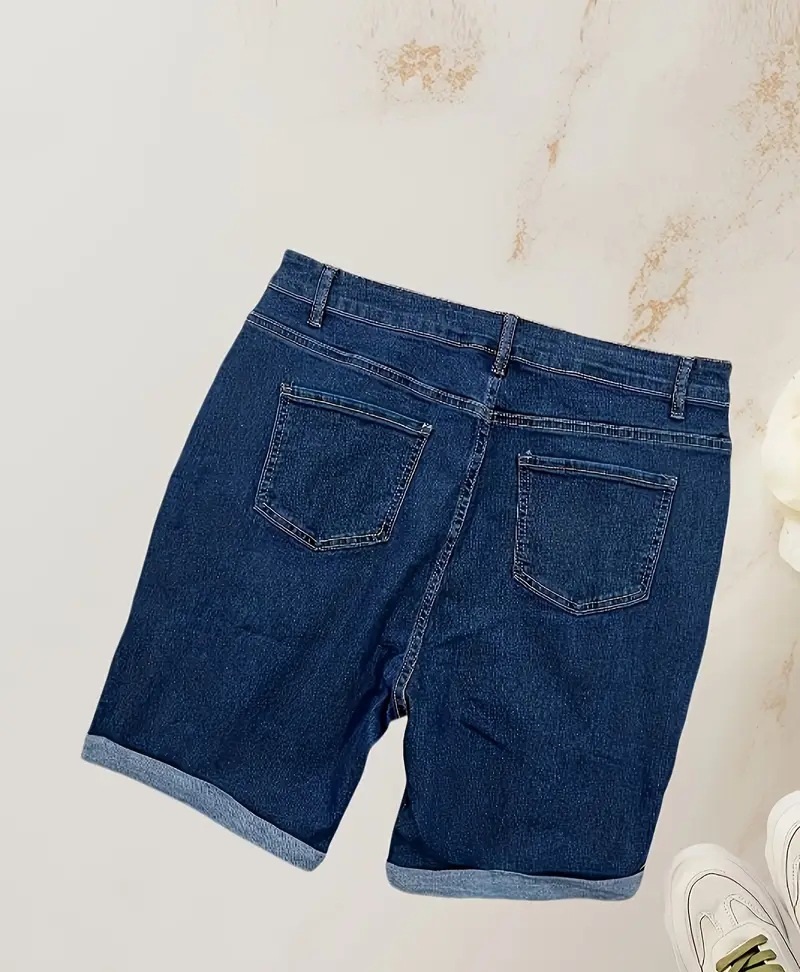 Womens Denim Cropped Ripped Pants