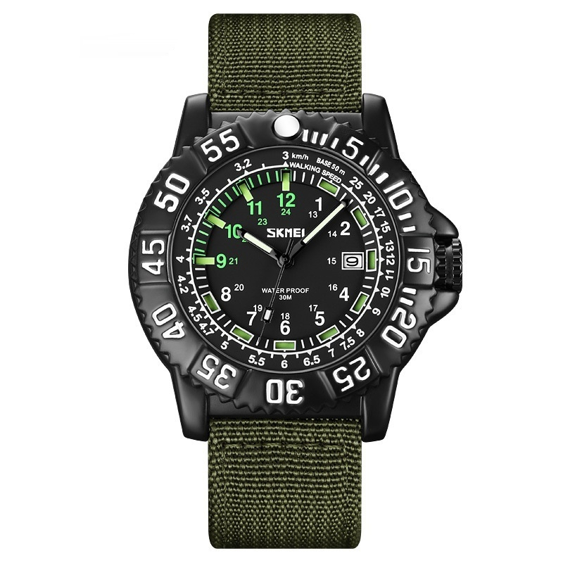 Personalized Calendar Mens Luminous Quartz Watch With A Casual Nylon Strap