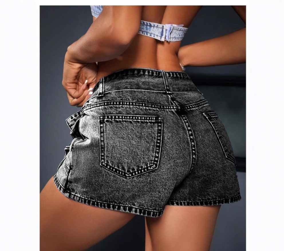 Retro Stretchy Skinny Denim Shorts For Women