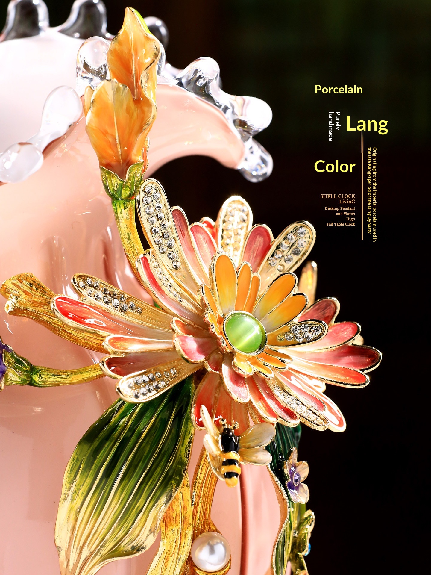 New Chinese-style Enamel-glazed Glass Vase Ornament