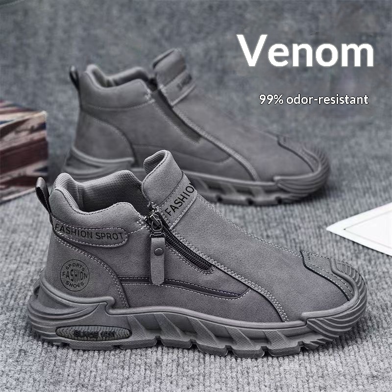 Trendy Mens Slip-resistant Workwear Shoes, Versatile Mens Footwear With A Zipper