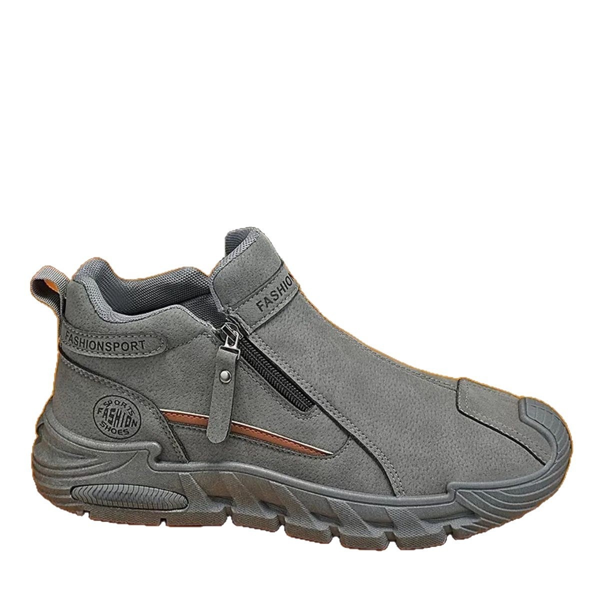 Trendy Mens Slip-resistant Workwear Shoes, Versatile Mens Footwear With A Zipper