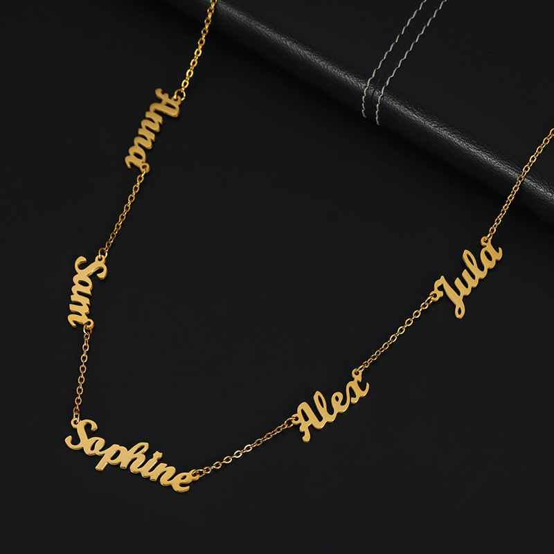 Personalized DIY Necklace With Name And Lock Steel Collar Chain