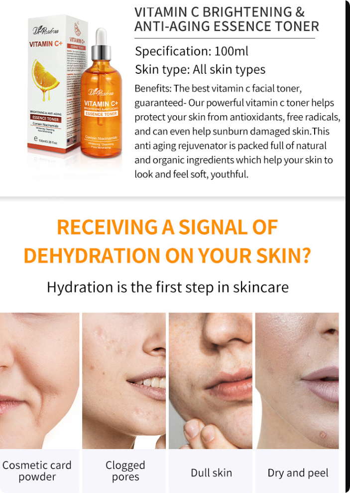 Moisturizing, Antioxidant, Brightening Vitamin C Toner For A Radiant Complexion