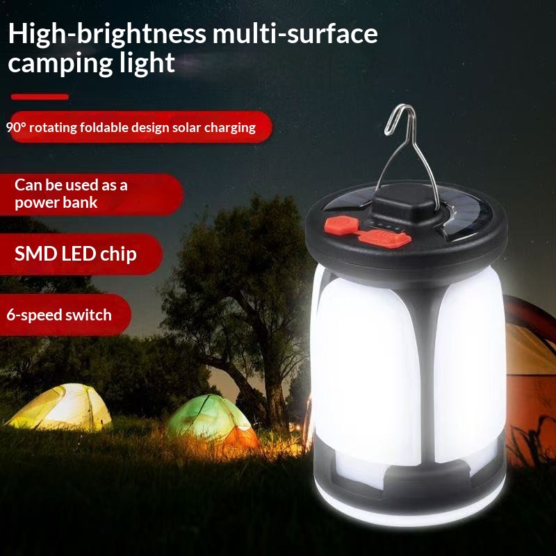 Solar-powered Four-leaf Camping Lightportable And Convenient For Outdoor Use