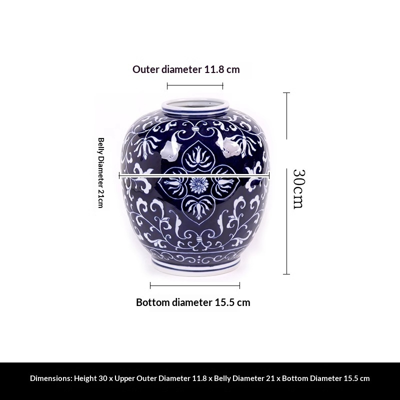 Blue And White Porcelain Vase For French Living Room