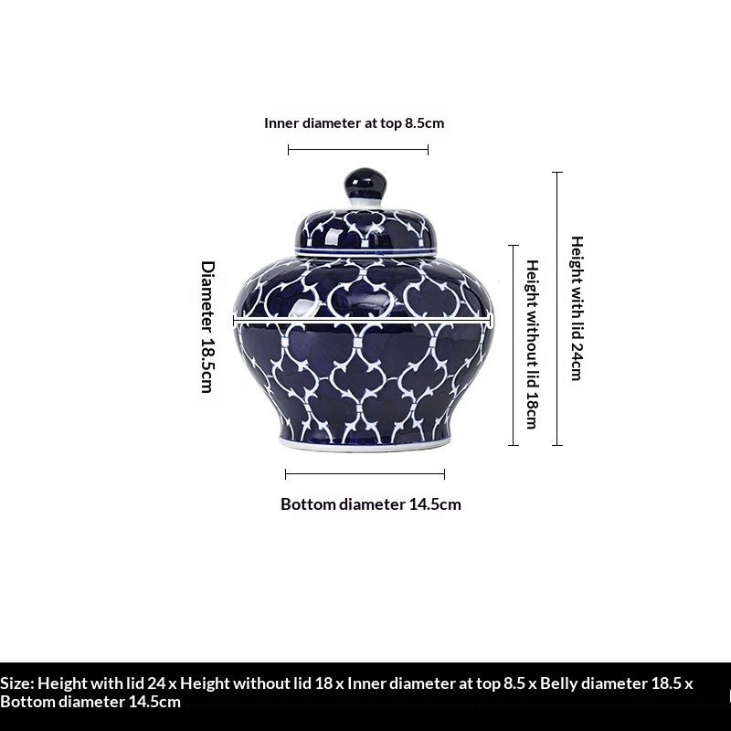 Blue And White Porcelain Vase For French Living Room