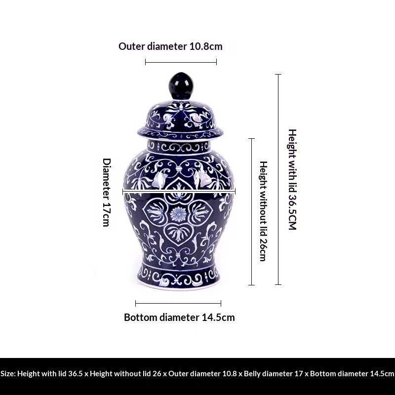 Blue And White Porcelain Vase For French Living Room