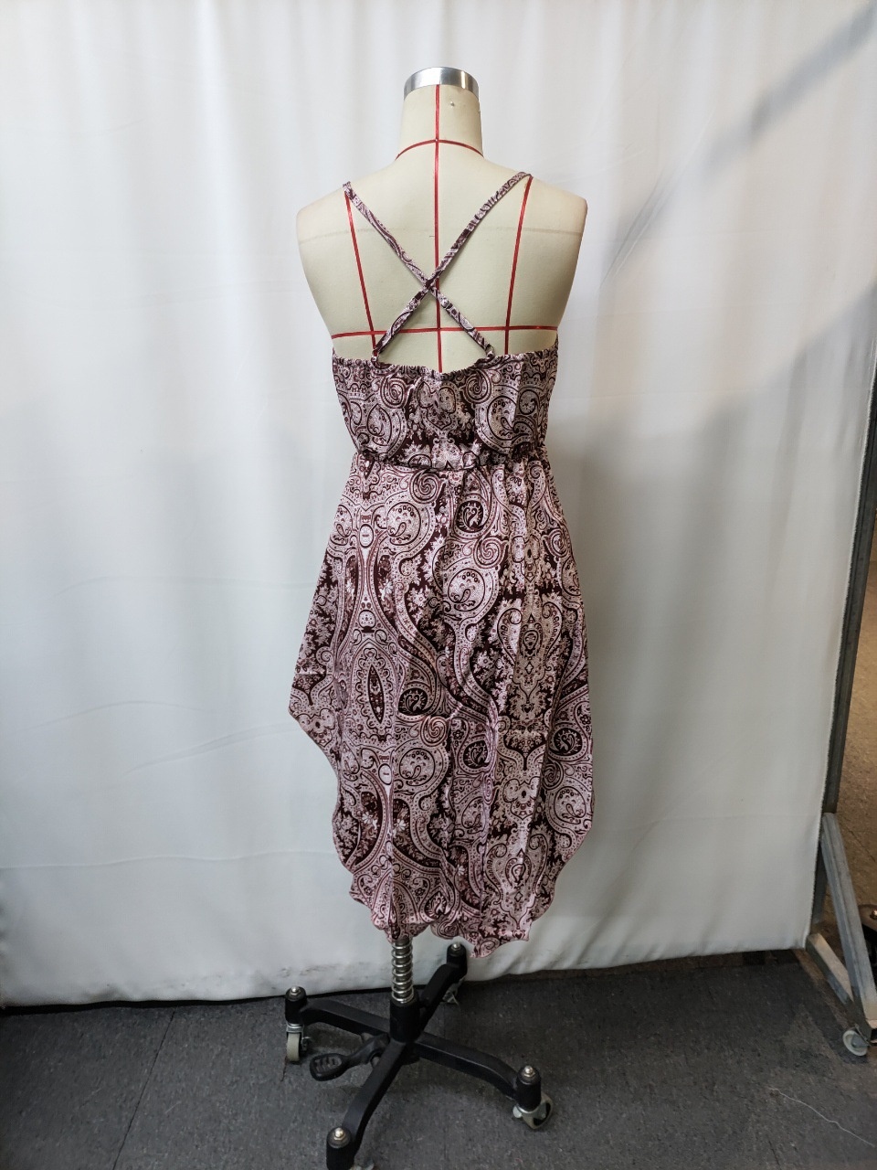 Retro Carnival Sling Printed Dress For Girls In The West