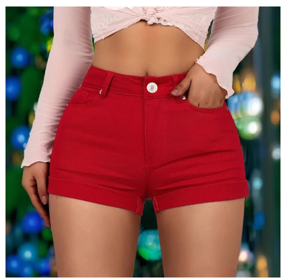 Womens Fashion Plus-Size Denim Shorts