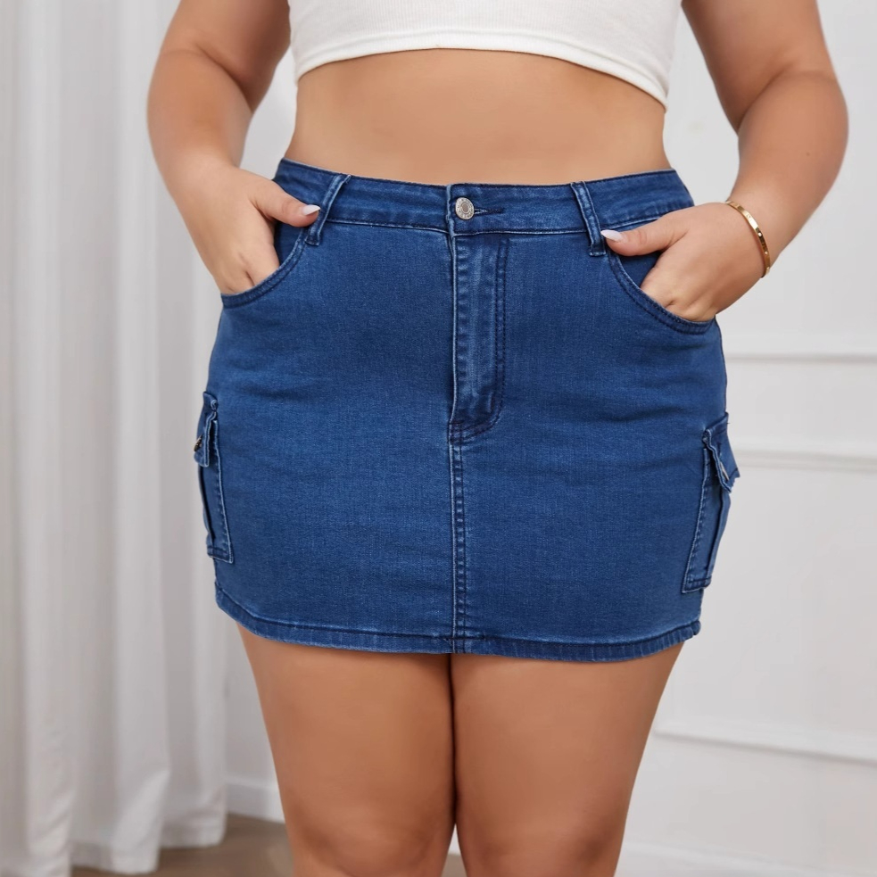 Womens Solid-Color High-Waist Slim-Fit Bodycon Skirt