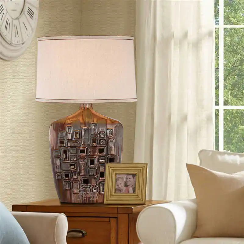 American-style Ceramic Table Lamp With A Hollowed-out Design For The Bedroom Bedside Or Living Room