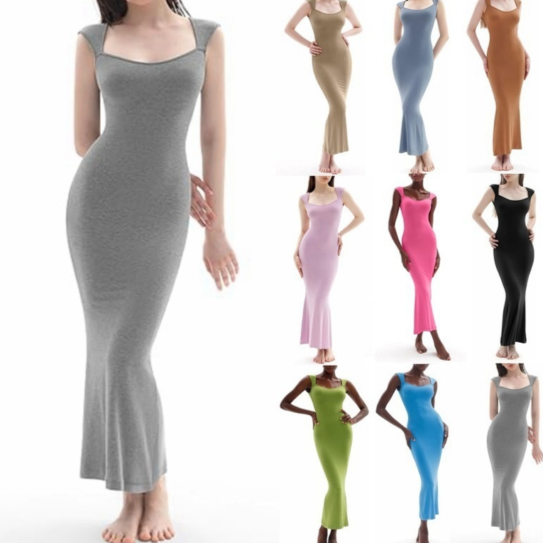 Womens Form-fitting Mermaid-style Long Dress