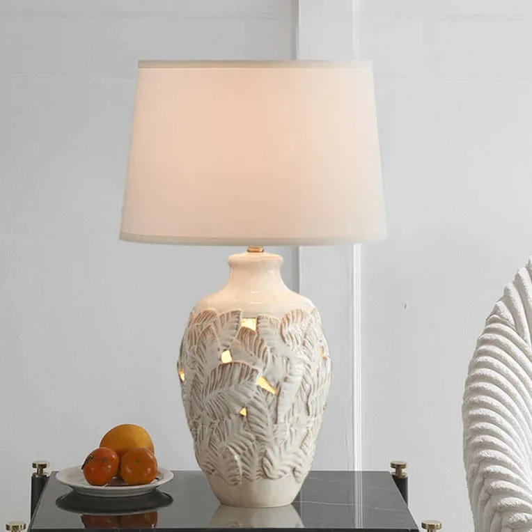 White Hollow Ceramic Table Lamp Nordic-Style Creative