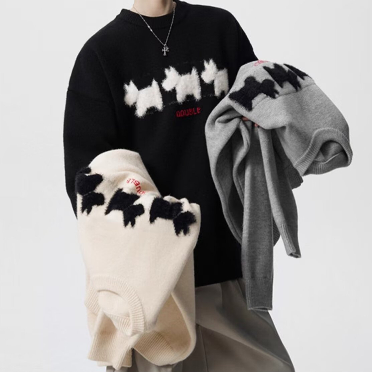 Casual Crew-neck Knit Sweater Loose-fitting And Versatile