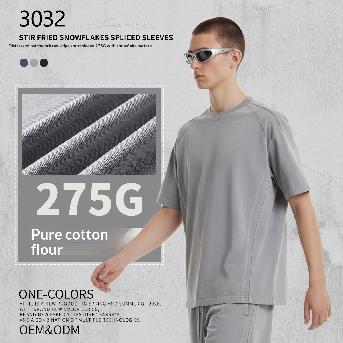 New Springsummer Bestseller Distressed Patchwork Raw-edge Short-sleeve Top