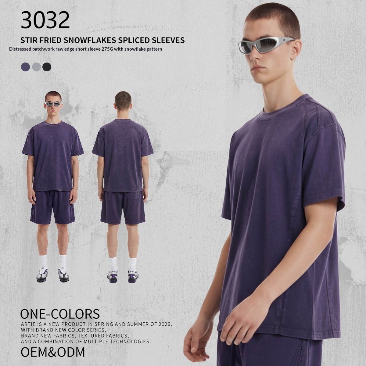 New Springsummer Bestseller Distressed Patchwork Raw-edge Short-sleeve Top