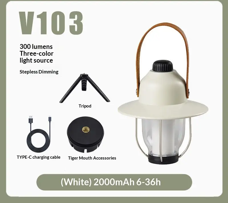 Cross-border Camping Pinecone Lamp Rechargeable Outdoor Camping Vintage Ambiance Light