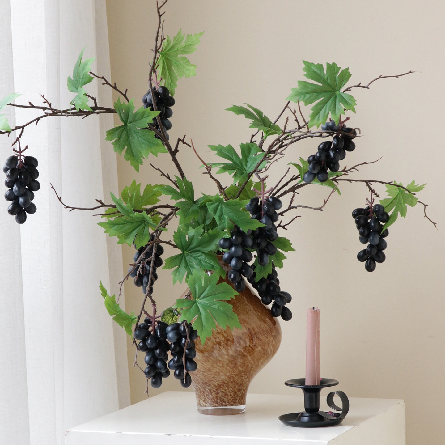 Yizhi Home French-Style Retro Glass Flower Vase