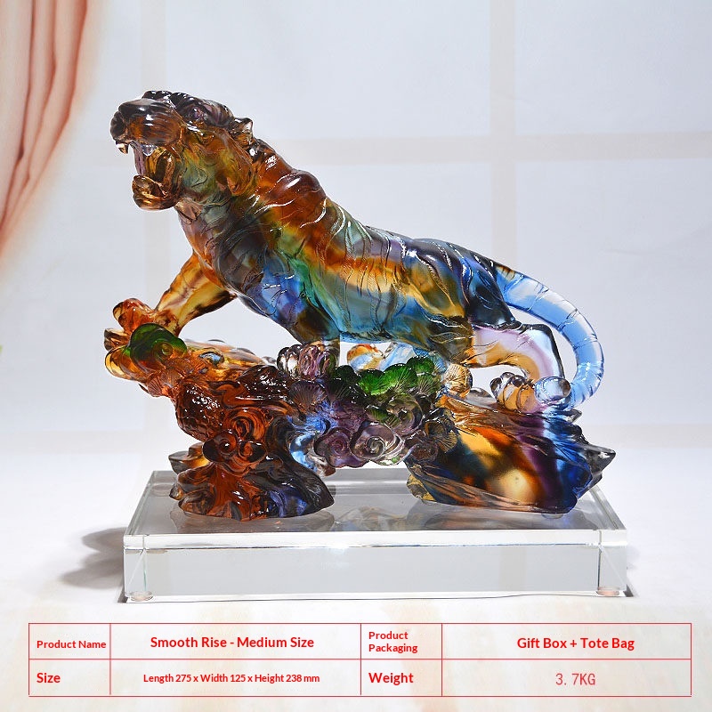 Lacquer Tiger Figurine For Living Room Or Office Desk Decoration