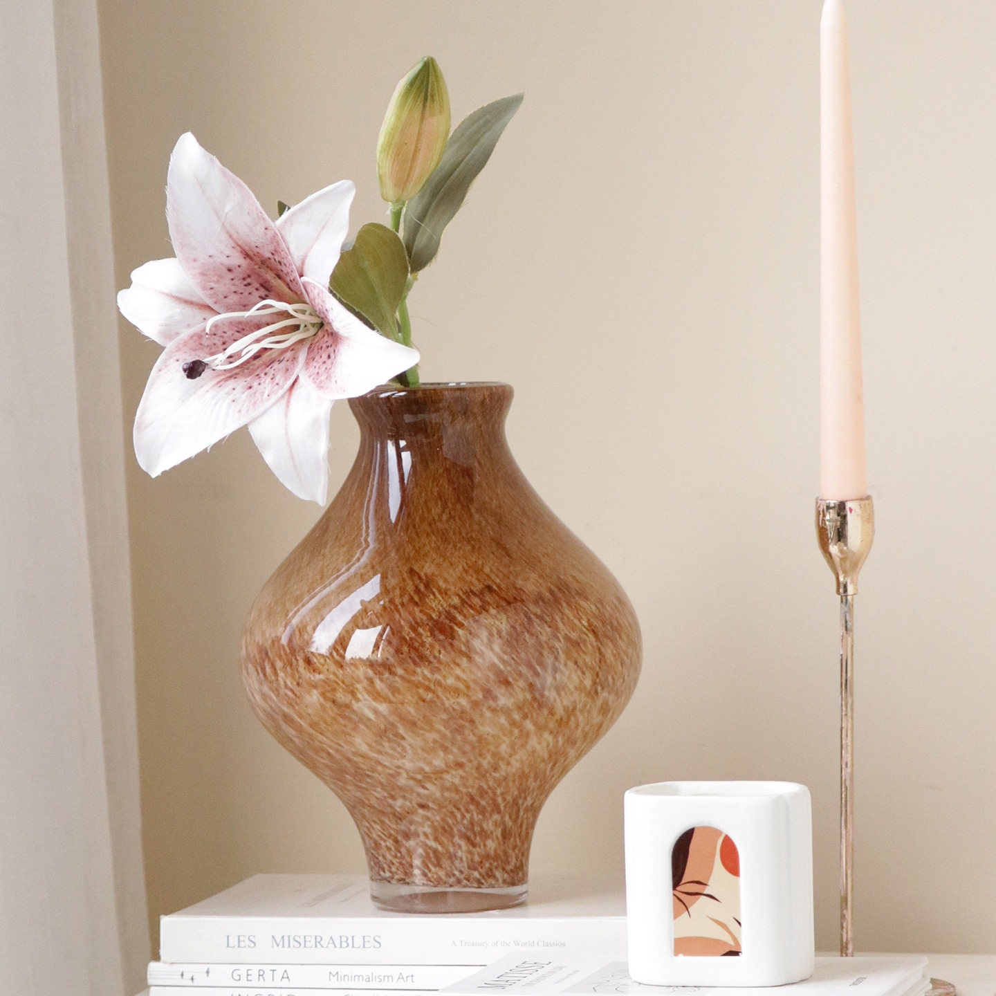 Yizhi Home French-Style Retro Glass Flower Vase