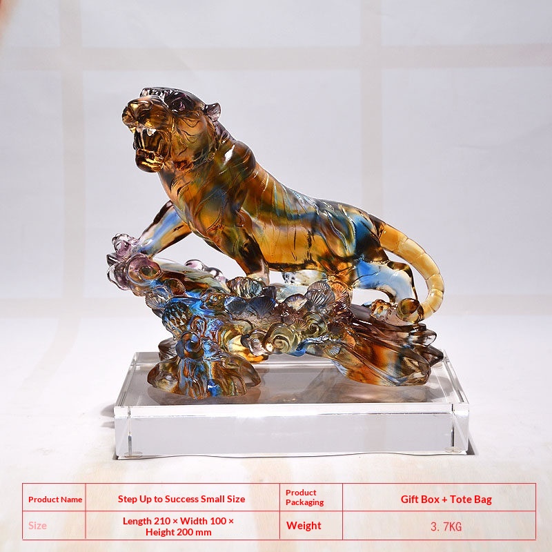 Lacquer Tiger Figurine For Living Room Or Office Desk Decoration