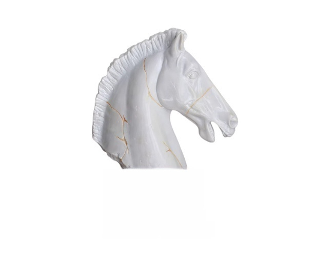 Resin Horse Head Sculpture Ornament Home Decor Item Creative Decorative Piece