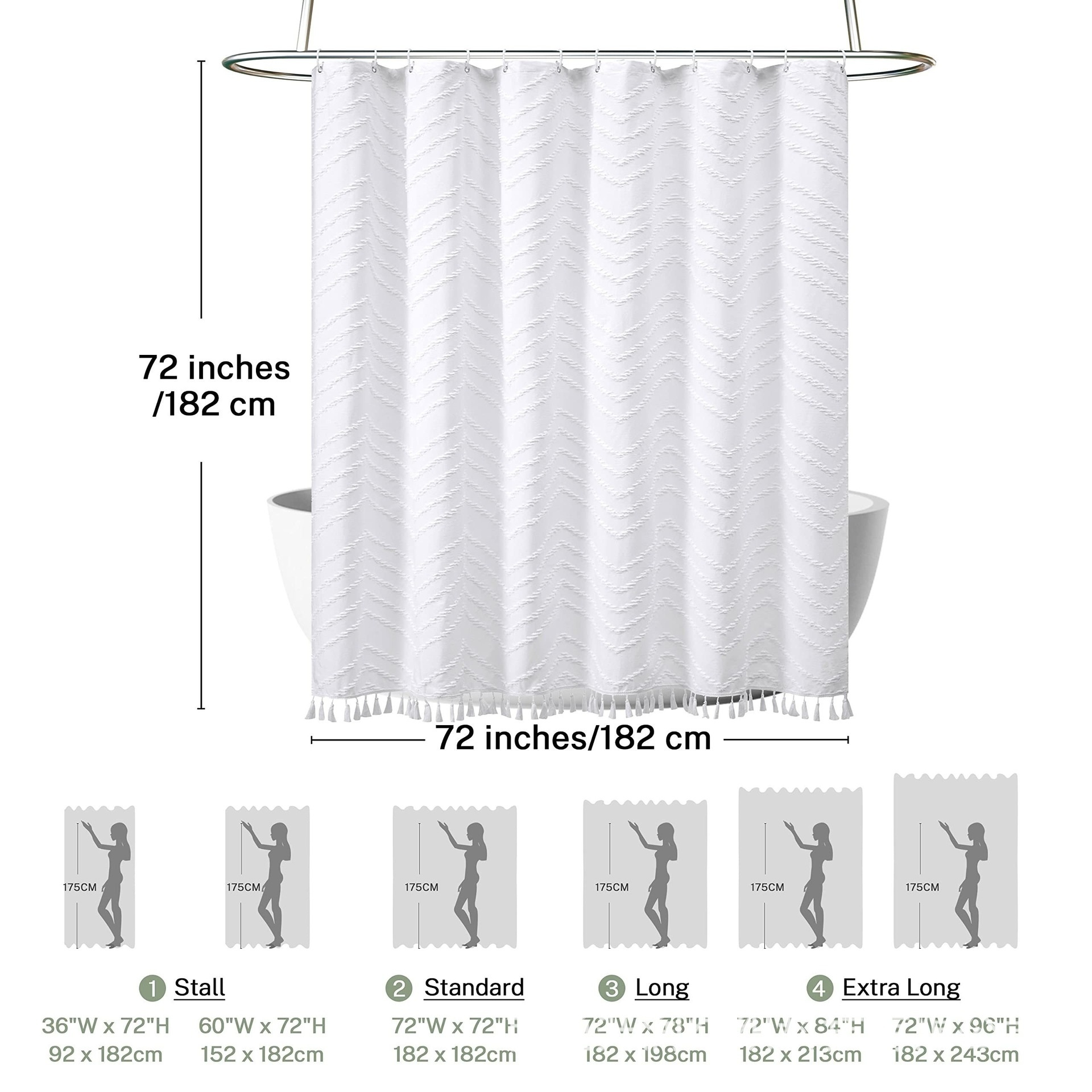 Thickened Solid-Color Bohemian Cut-Out Waterproof Shower Curtain