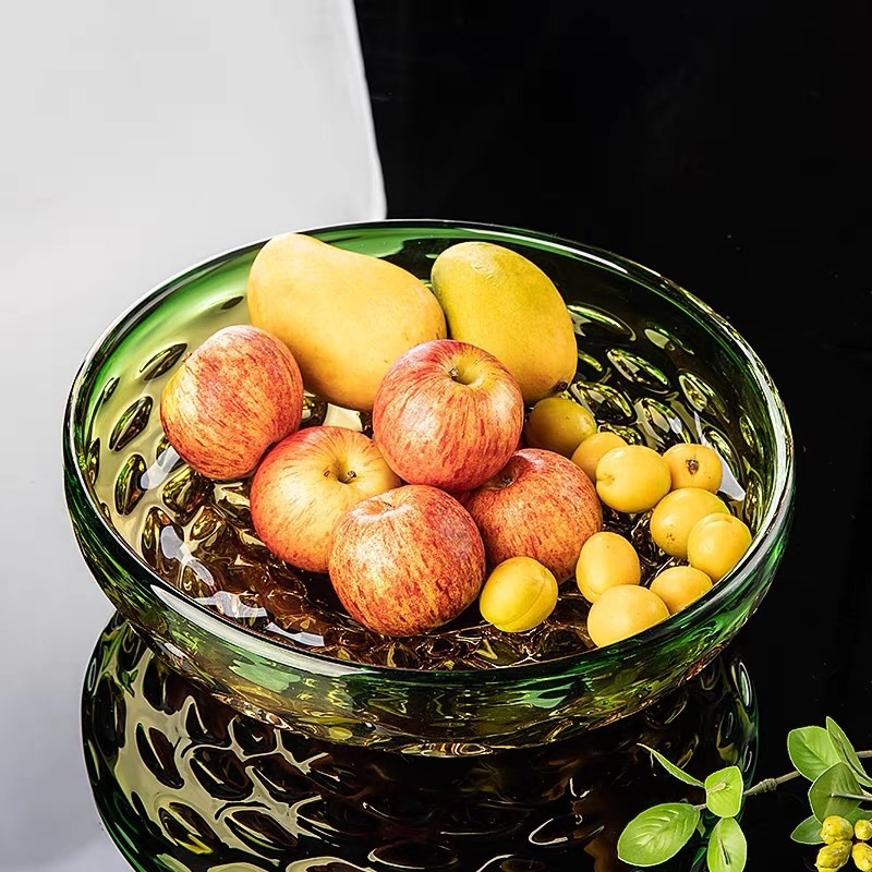 Jade Bubble Glass Serving Tray For Snacks In The Living Room
