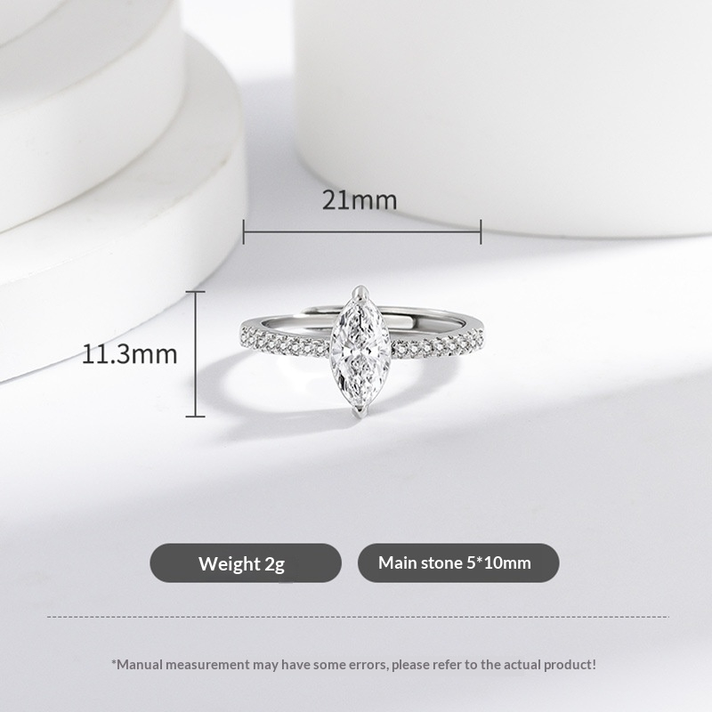 Horse-Eye Moissanite Ring For Women Light Luxury With A High-End Vibe