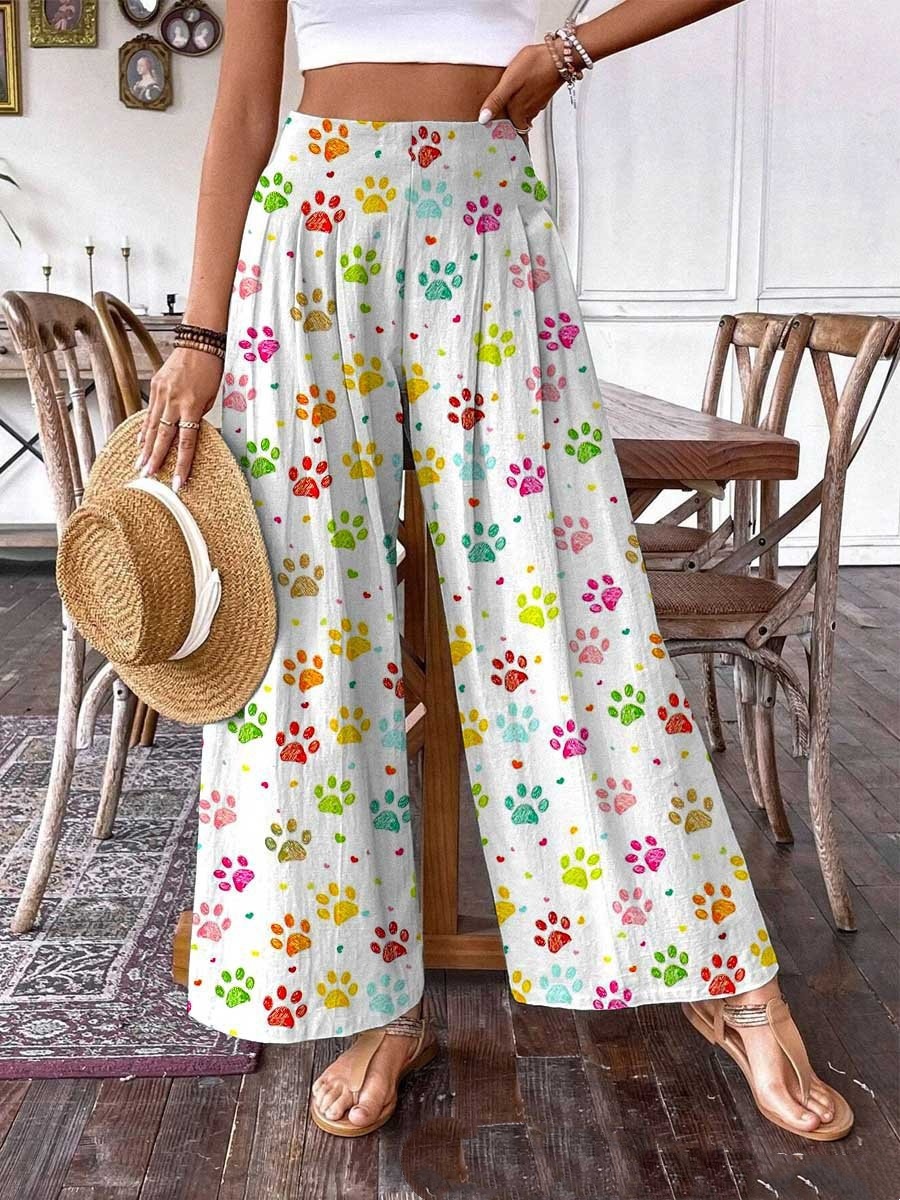 Chic 3D-printed Animal Footprints On Stylish Trousers