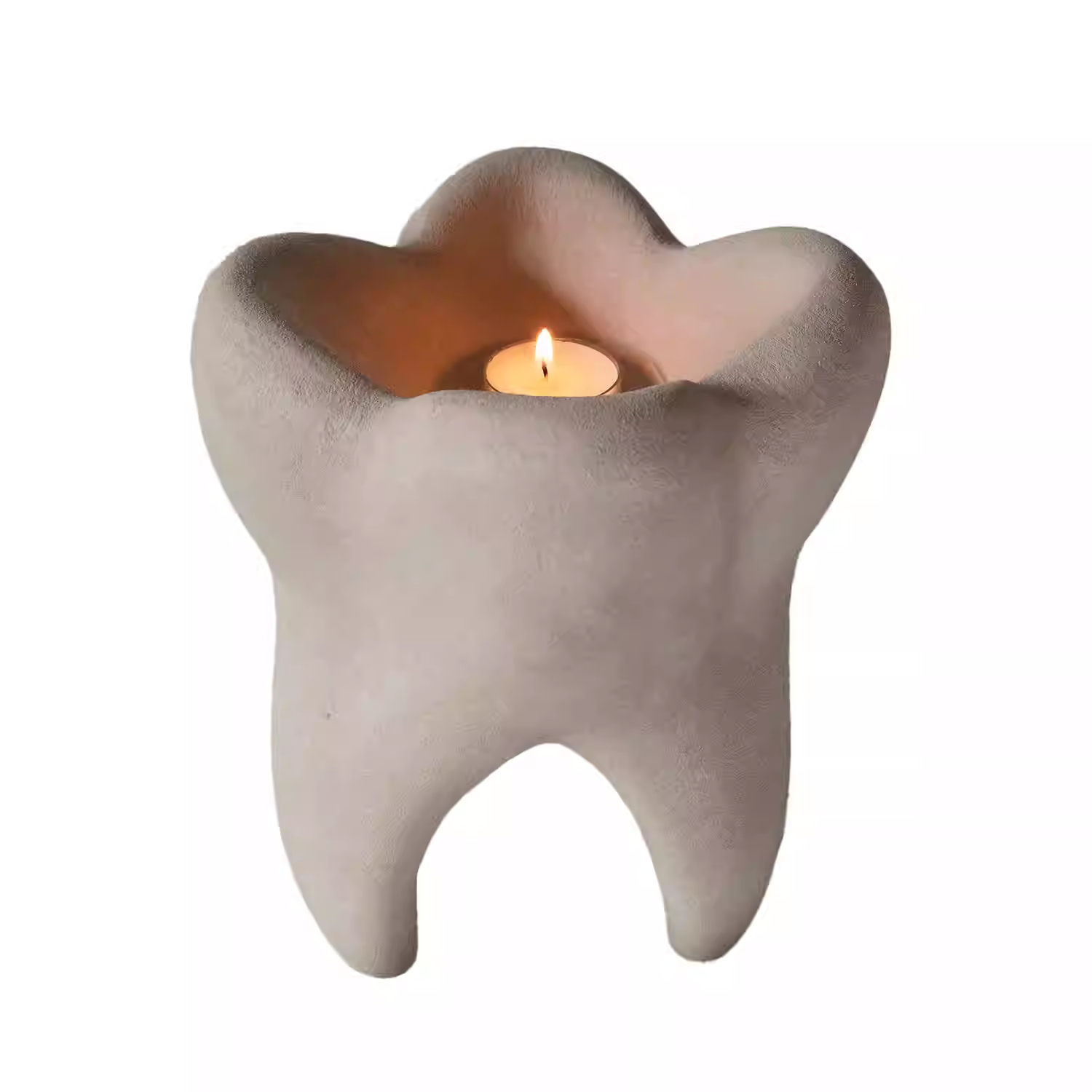 Tooth-shaped Candlestick Creative Art Scented Candle Base Decorative Ornament