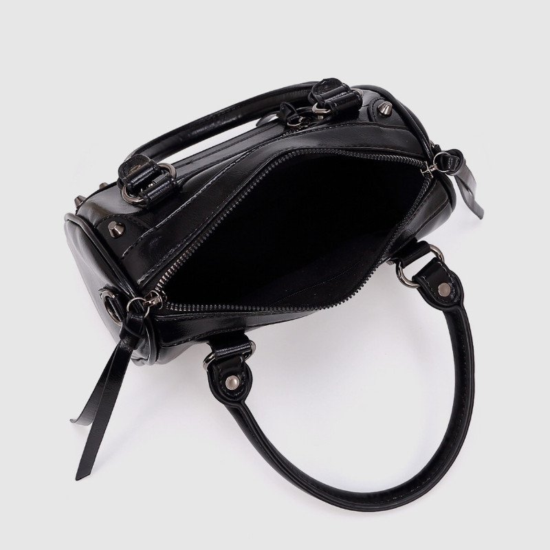 Fashionable Studded Large-capacity Pillow Racing Bowling Biker-inspired Tote And Shoulder Bag