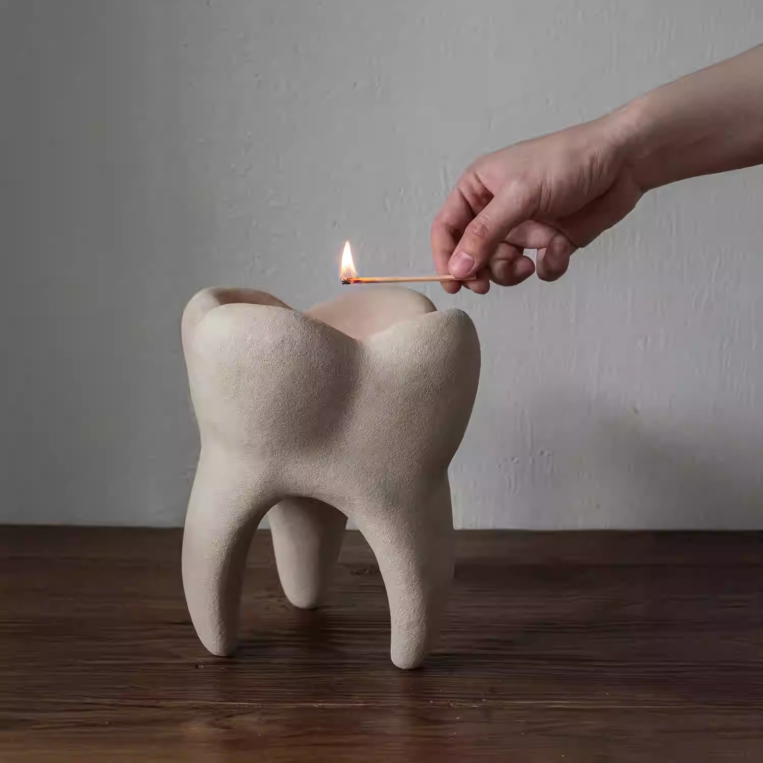 Tooth-shaped Candlestick Creative Art Scented Candle Base Decorative Ornament
