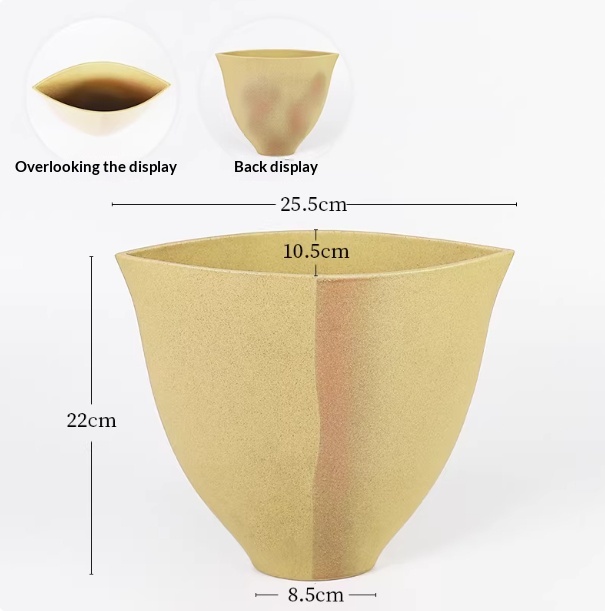 Triangular Ceramic Vase Crafted By Hand Perfect For Zen-inspired Floral Arrangements