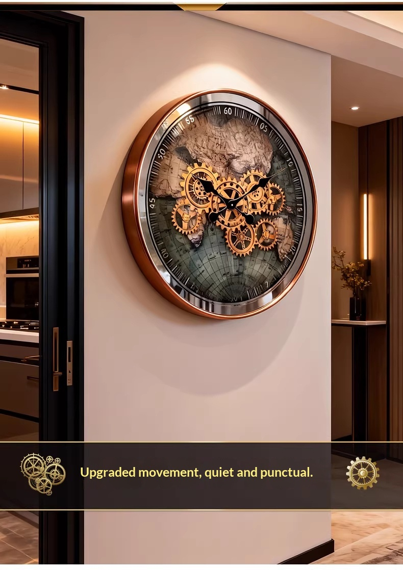 High-End Mechanical Wall Clock In European Style Retro Hanging Clock