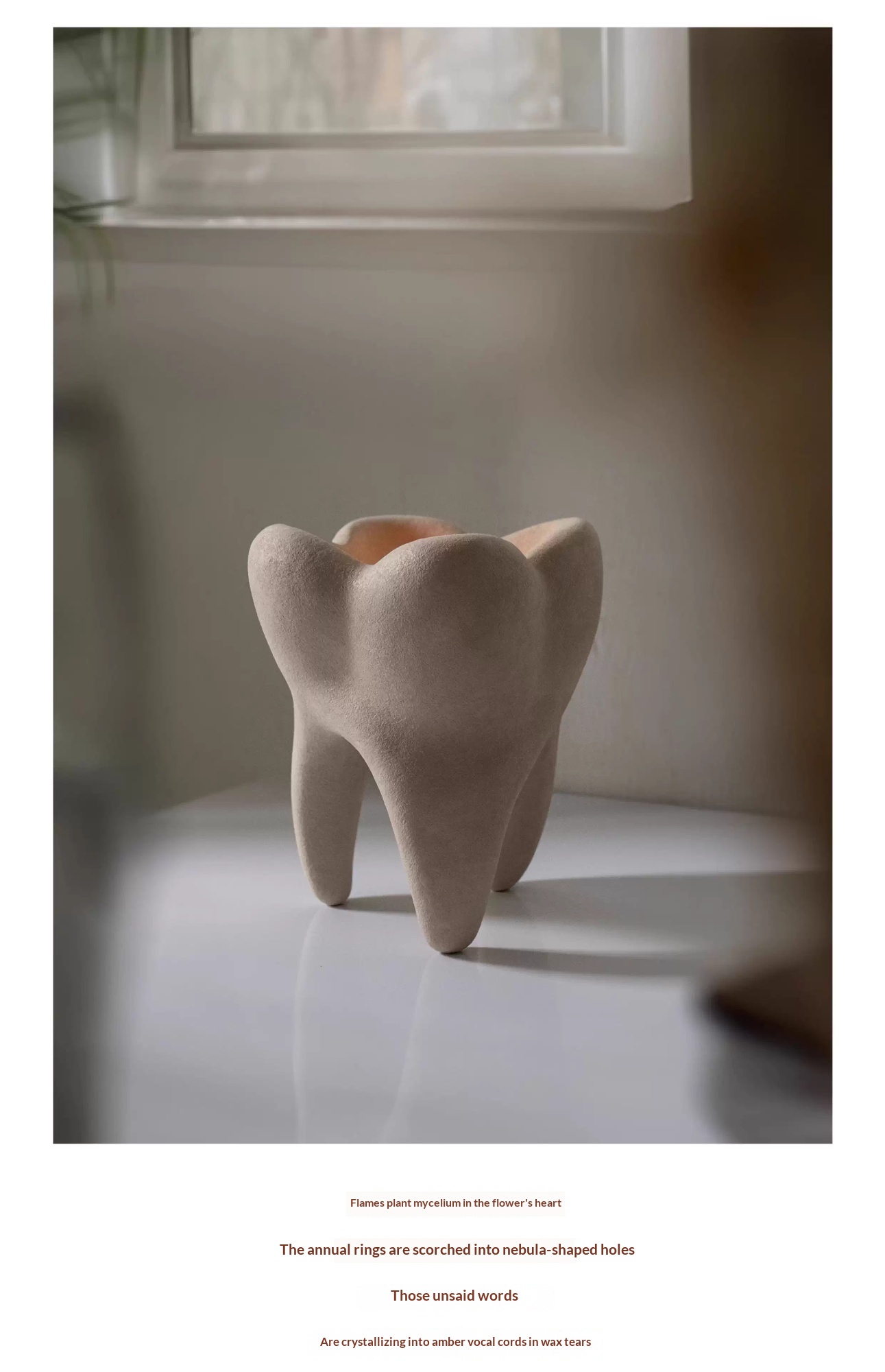 Tooth-shaped Candlestick Creative Art Scented Candle Base Decorative Ornament