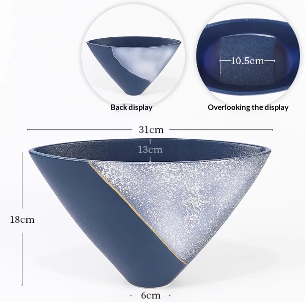 Triangular Ceramic Vase Crafted By Hand Perfect For Zen-inspired Floral Arrangements