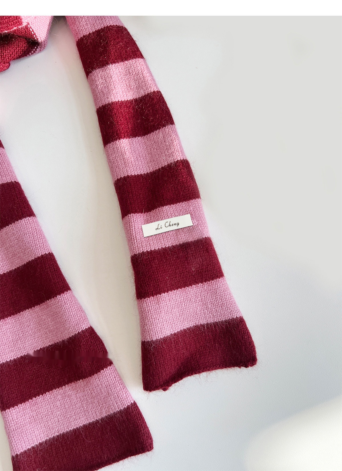Wool Knitted Narrow Striped All-match Neck Warmer