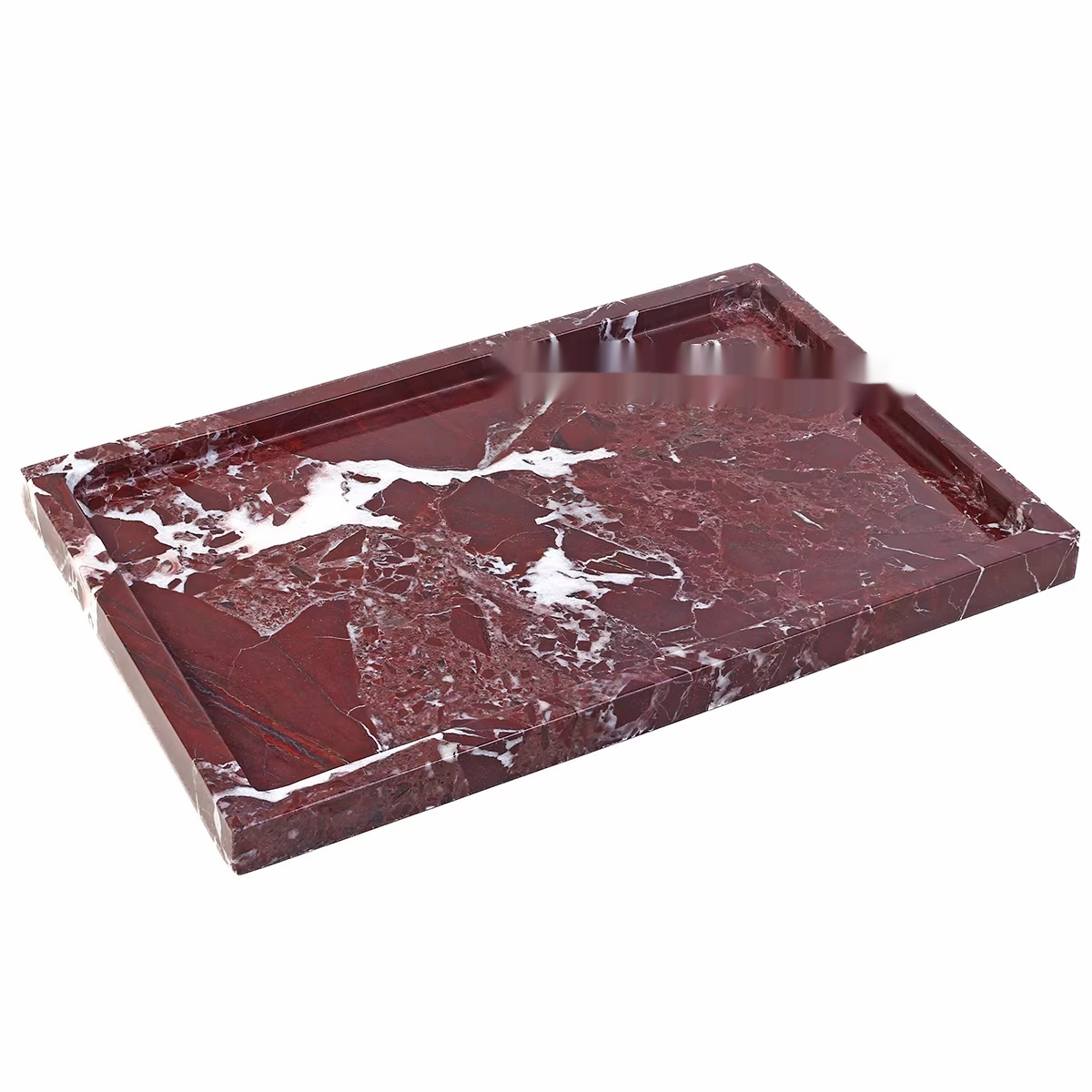 Luxury Natural Marble Rectangular Bathroom Storage Tray