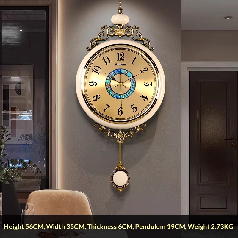 Luxury Home Living Room High-End Retro Wall Clock