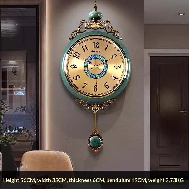 Luxury Home Living Room High-End Retro Wall Clock