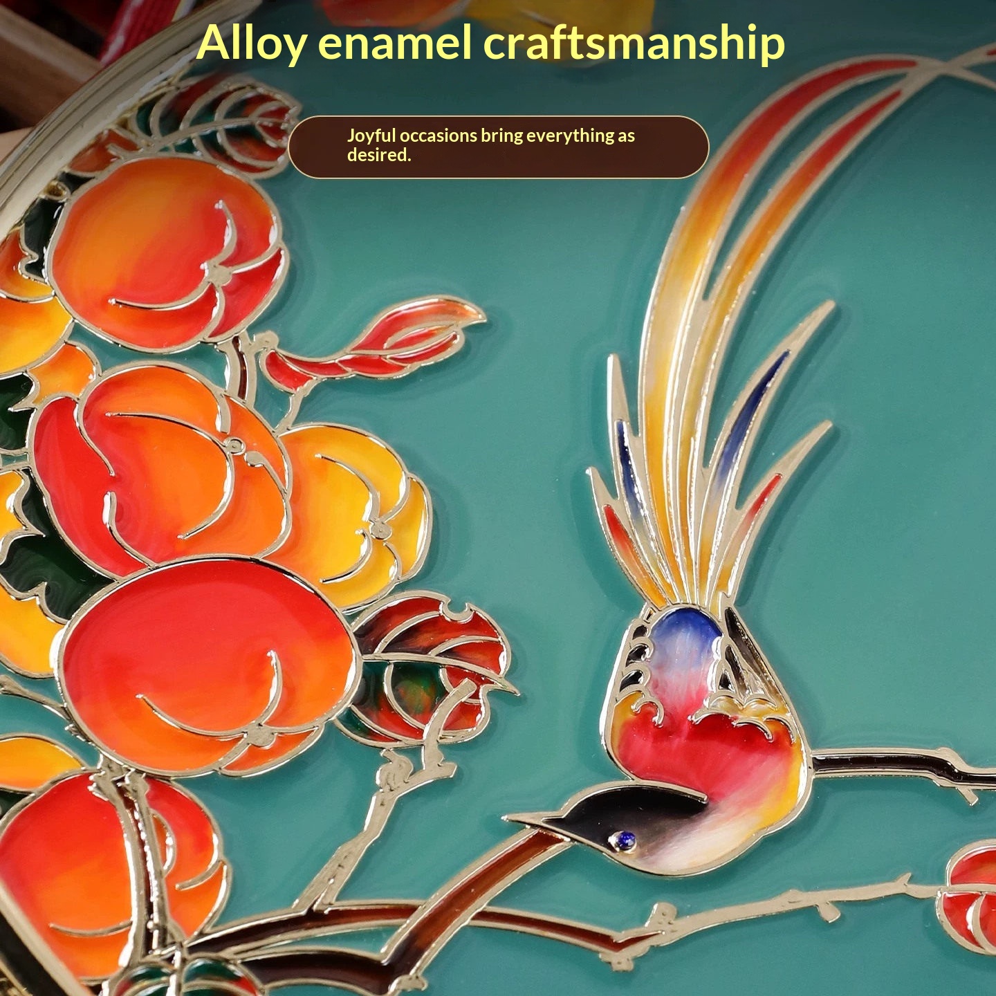 Chinese Enamel Nightstand Nut Box