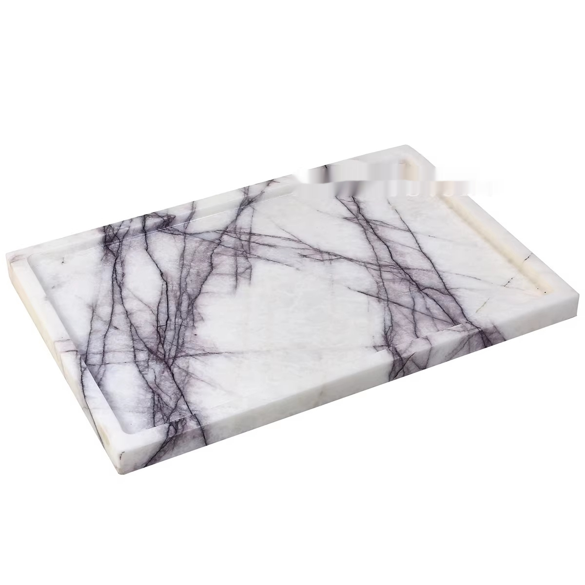 Luxury Natural Marble Rectangular Bathroom Storage Tray