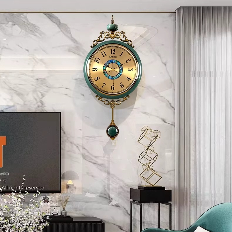 Luxury Home Living Room High-End Retro Wall Clock