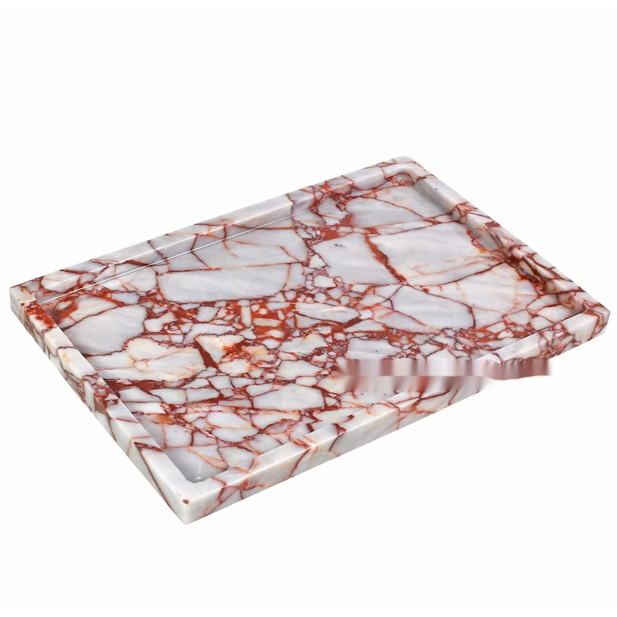 Luxury Natural Marble Rectangular Bathroom Storage Tray