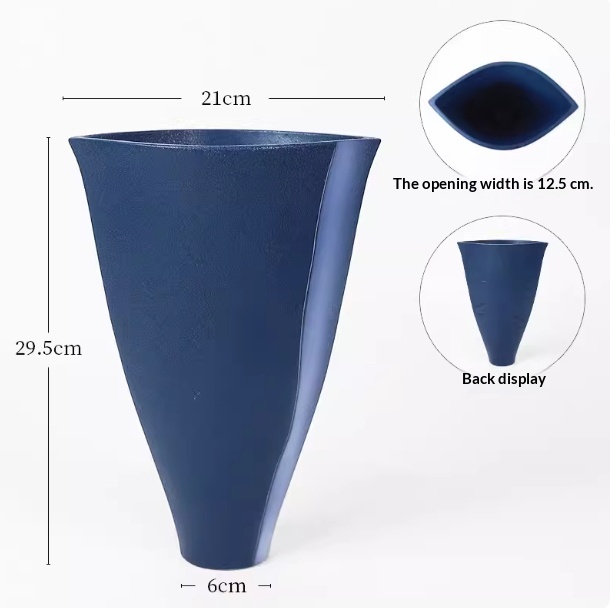 Triangular Ceramic Vase Crafted By Hand Perfect For Zen-inspired Floral Arrangements