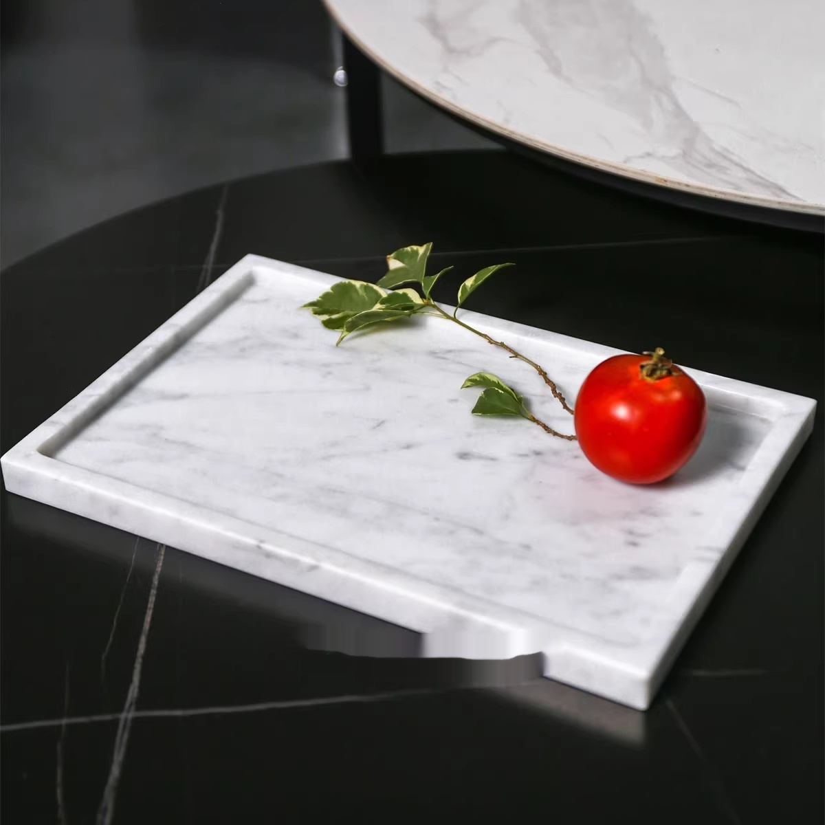 Luxury Natural Marble Rectangular Bathroom Storage Tray