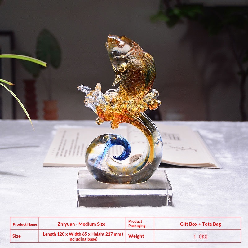 Colorful Glass Fish Ornament Decoration Symbolizing Abundance Year After Year