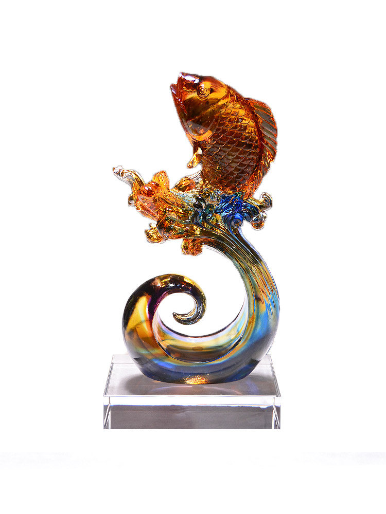 Colorful Glass Fish Ornament Decoration Symbolizing Abundance Year After Year